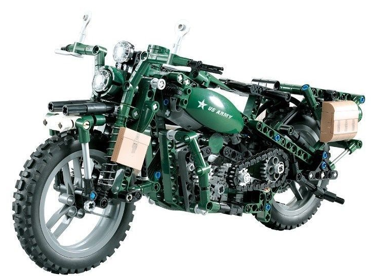 Конструктор CADA deTech американский военный мотоцикл (550 деталей) - C51022W
