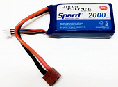 Аккумулятор Li-Po Spard 2000mAh, 7,4V, 20C, T‐plug для Remo Hobby 1/16, Himoto 1/18